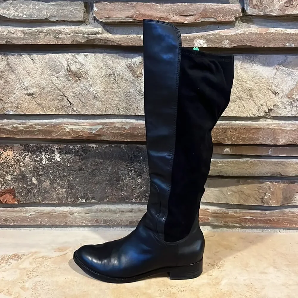 Cole Haan Black Leather Over the Knee Boots